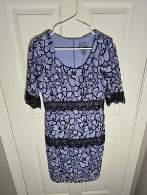 Rabbit Rabbit Rabbit Designs Womens Lace Floral Purple Midi Dress Size 10